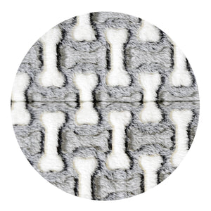 AIO FACTORY XL Tappetino per cuccia per cani 120x80 cm Grigio Ossa Impermeabile