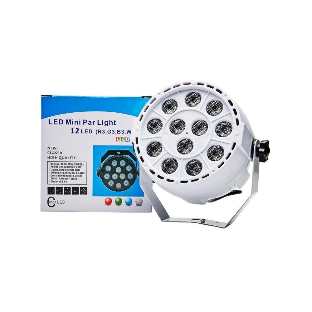 Trade Shop - Faretto Proiettore Effetto Luce Dmx 512 Flat Par Light Rgbw 12 Led 30w -