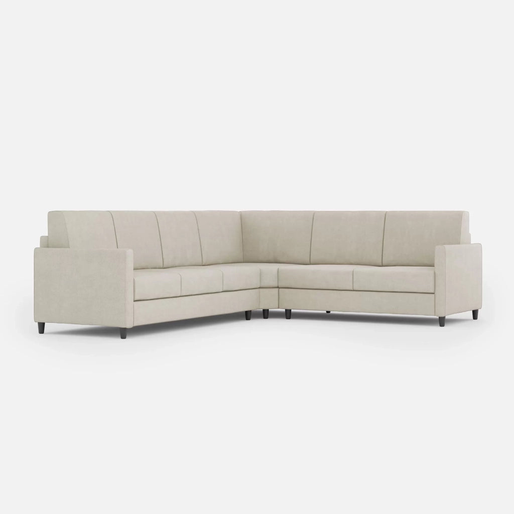 Divano karay 3 posti (tre sedute da 60cm)+ angolo + divano 2 posti medio (due sedute da 70cm) misure esterne l.281x241 | latte - Mobili 2G