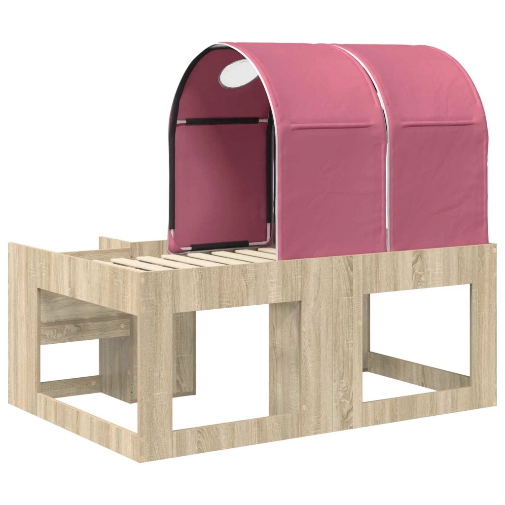 Letto con Tunnel 3 pz Rovere Sonoma e Rosa Legno ingegnerizzato 3423506