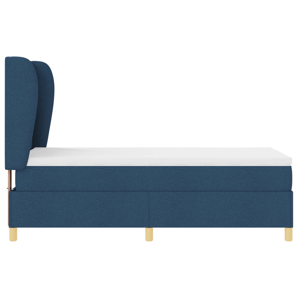 Letto Box Spring con Materasso Blu 80x200 cm Fabric