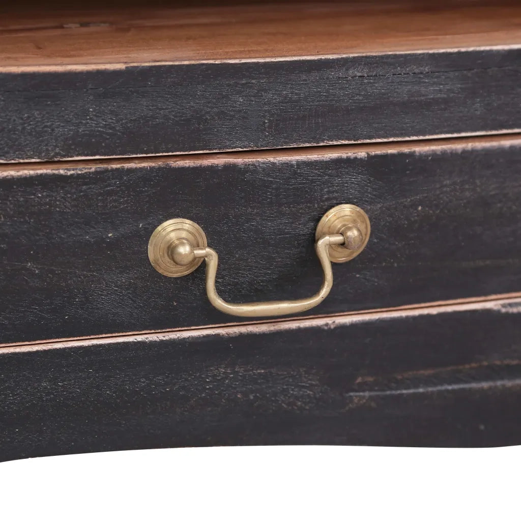 Mobile Porta TV 120x30x40 cm Nero Legno Massello di Mogano 283901