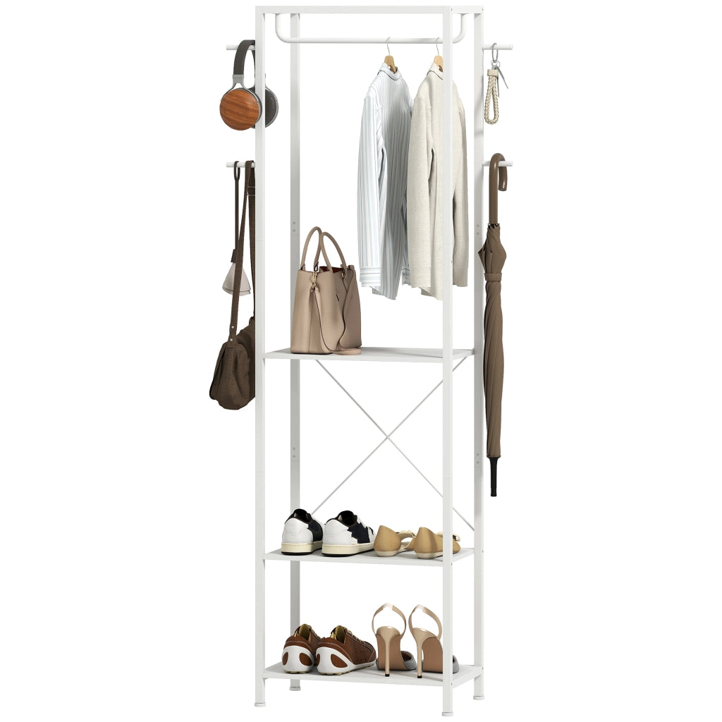 Appendiabiti con Scarpiera ¨C zephmum ¨C Bianco, 52x30x180 cm