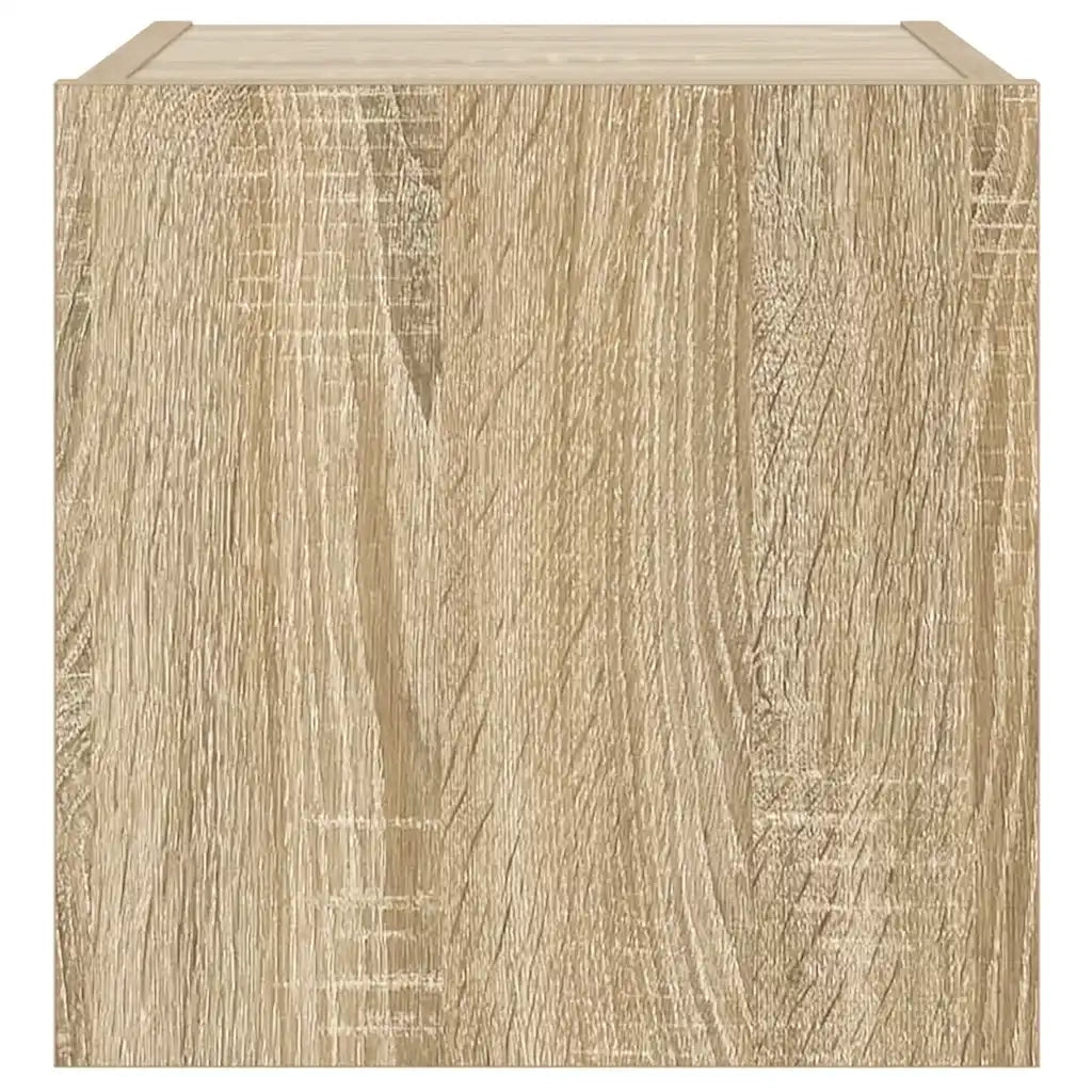 Mobili TV a Parete con Luci LED 2pz Rovere Sonoma 30,5x35x30 cm 837223