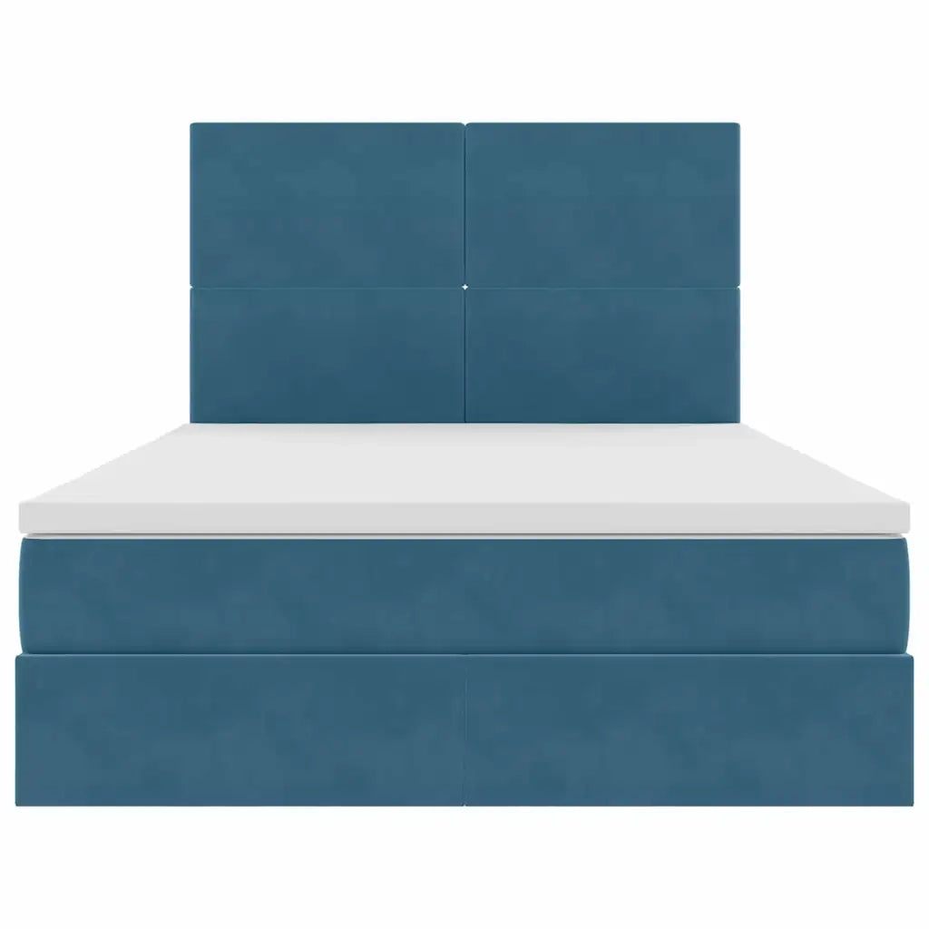 Letto con contenitore e materasso Blu Scuro 140 x 200 cm