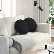 Cuscini per Seduta 2 pcs Nero Ø40 x 13 cm Tessuto