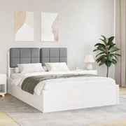 Letto con Testiera Rivestita Grigio chiaro 135 x 190 cm 3398208