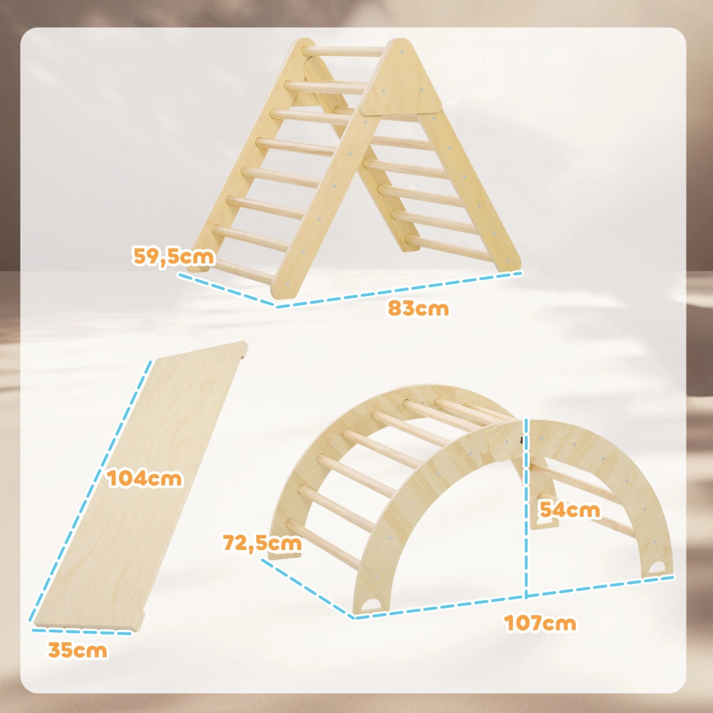 Scaletta per Bambini con Rampa ¨C zephmum ¨C Naturale 219x72,5 cm
