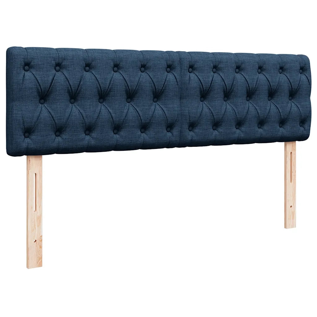 Struttura Letto Pouf con Materasso Blu 140x200cm in Tessuto 3311552