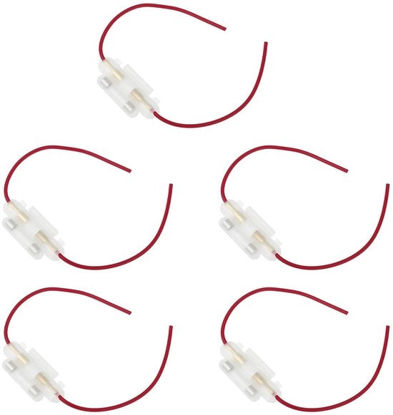 Blocco di arresto 5x - Ospite per cavi 12 Volt - Interruttore di sicurezza - Cassa di arresto per auto - Materiale plastico resistente al calore - Scatola compatta 230x30mm