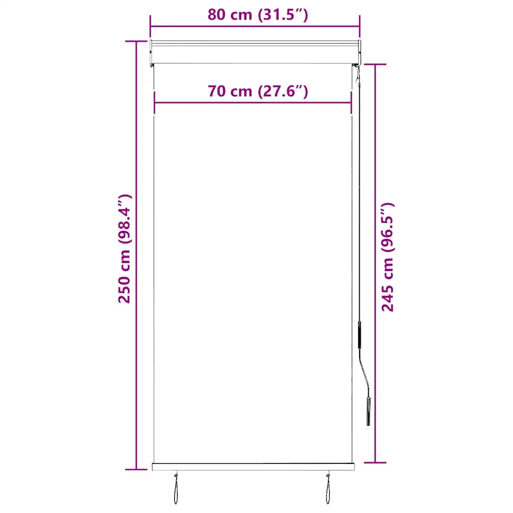 Tenda a rullo | Tenda avvolgibile per Esterni 80x250 cm Giallo e Blu