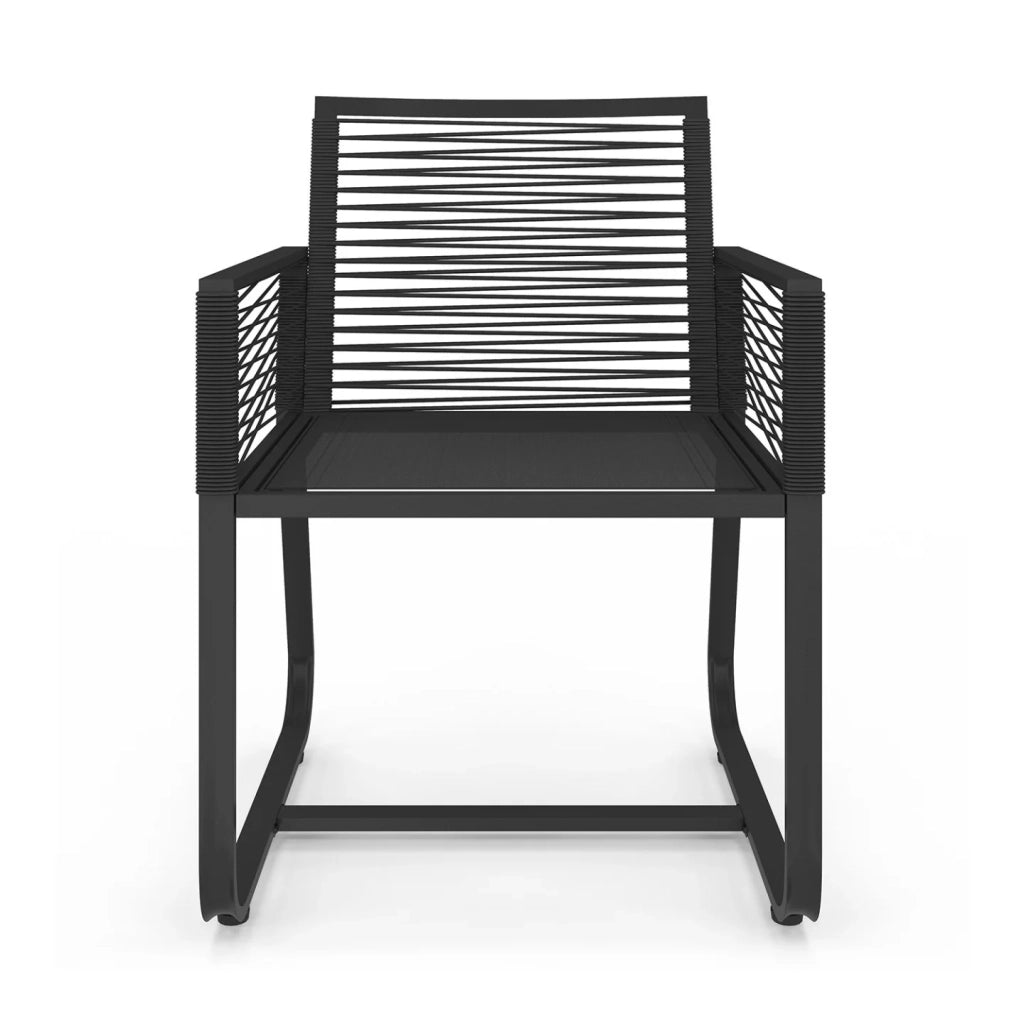 IDMarket - Set di 2 poltrone da giardino ODESSA in metallo e corda nera
