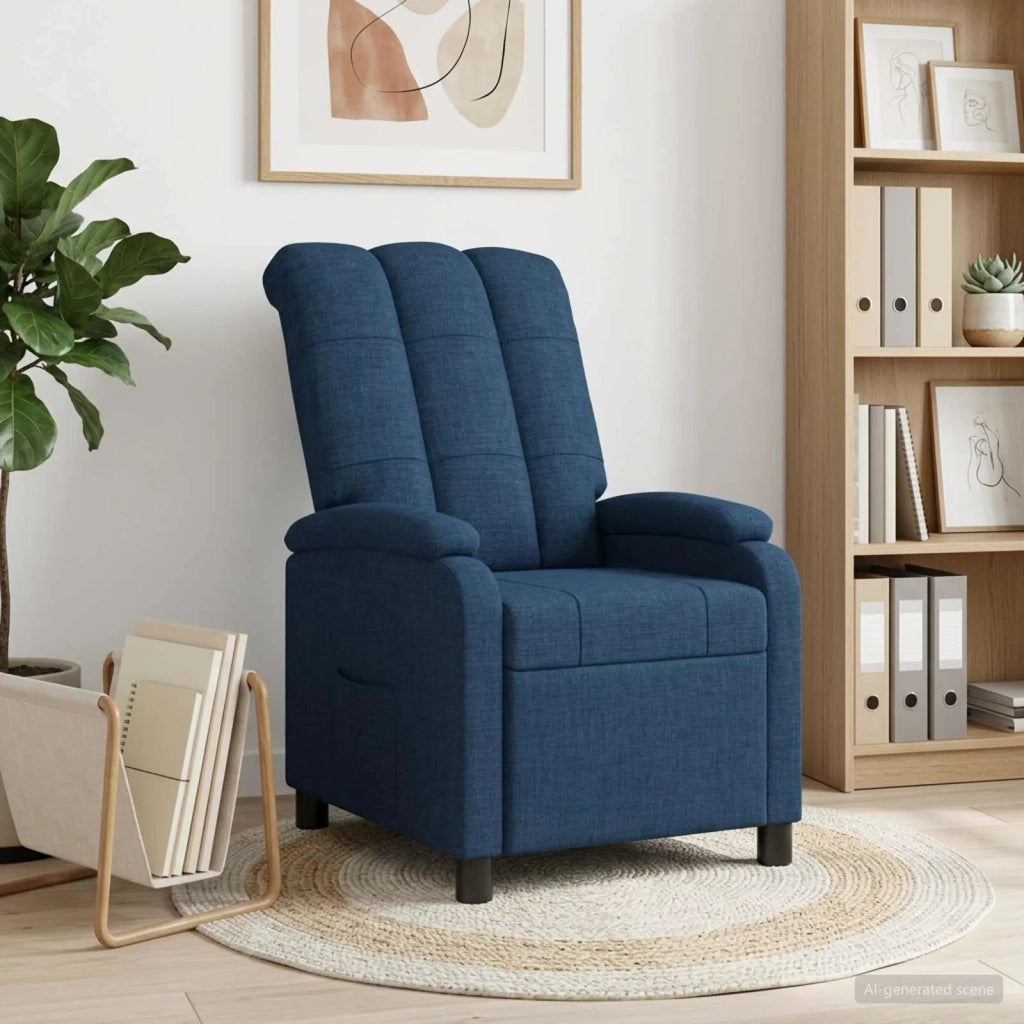 Divano Sedia-Poltrona reclinabile Blu Tessuto 385365
