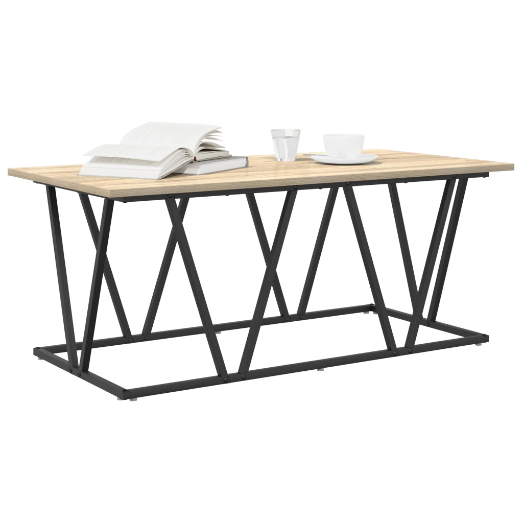 Tavolino da caffÃ¨ Rovere Sonoma 100x50x40 cm in Legno Ingenerizzato e Metallo