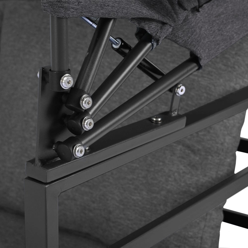 Set da giardino con ombrellone - Zephmum- 4 pezzi resistente alle intemperie grigio