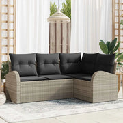 Set Divano da Giardino 4 pcs Grigio chiaro polyrattan 3354691