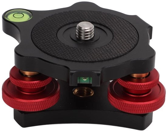 Stativo per Fotocamera LP-64 - Testa Ballo - Materiale Alluminio - Livello Acqua - Livellatore a Tre Ruote - Compatta