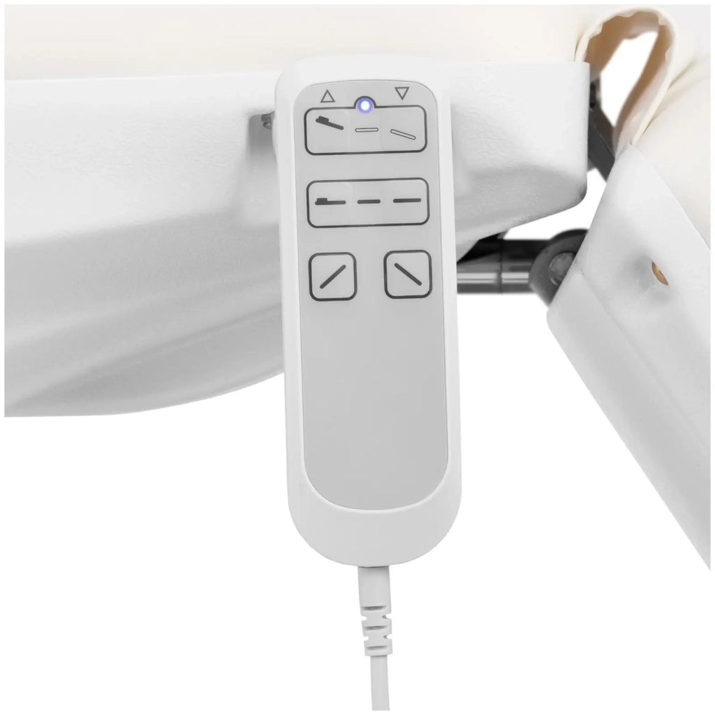 Poltrona estetica elettrica con sgabello girevole 300 watt 150 kg bianca 14_0009009