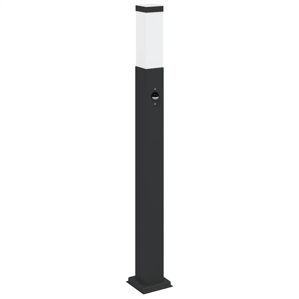 Lampioni a paletto con sensore 3 pz 80 cm neri IP44 4006080
