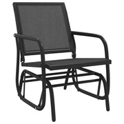 Sedia a Dondolo da Giardino Nera 61x76x87cm Textilene e Acciaio CFW1741808