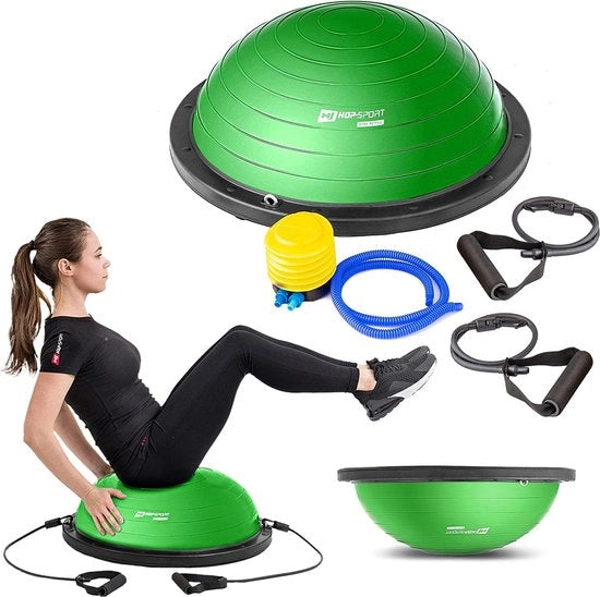 Balanciatore con sfera HS-L058B, allenatore di equilibrio con espansore e pompa per fitness, training di stabilità Ø 63,5 cm