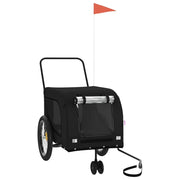 Rimorchio da Bici per Animali Nero Oxford e Ferro CFW2605195