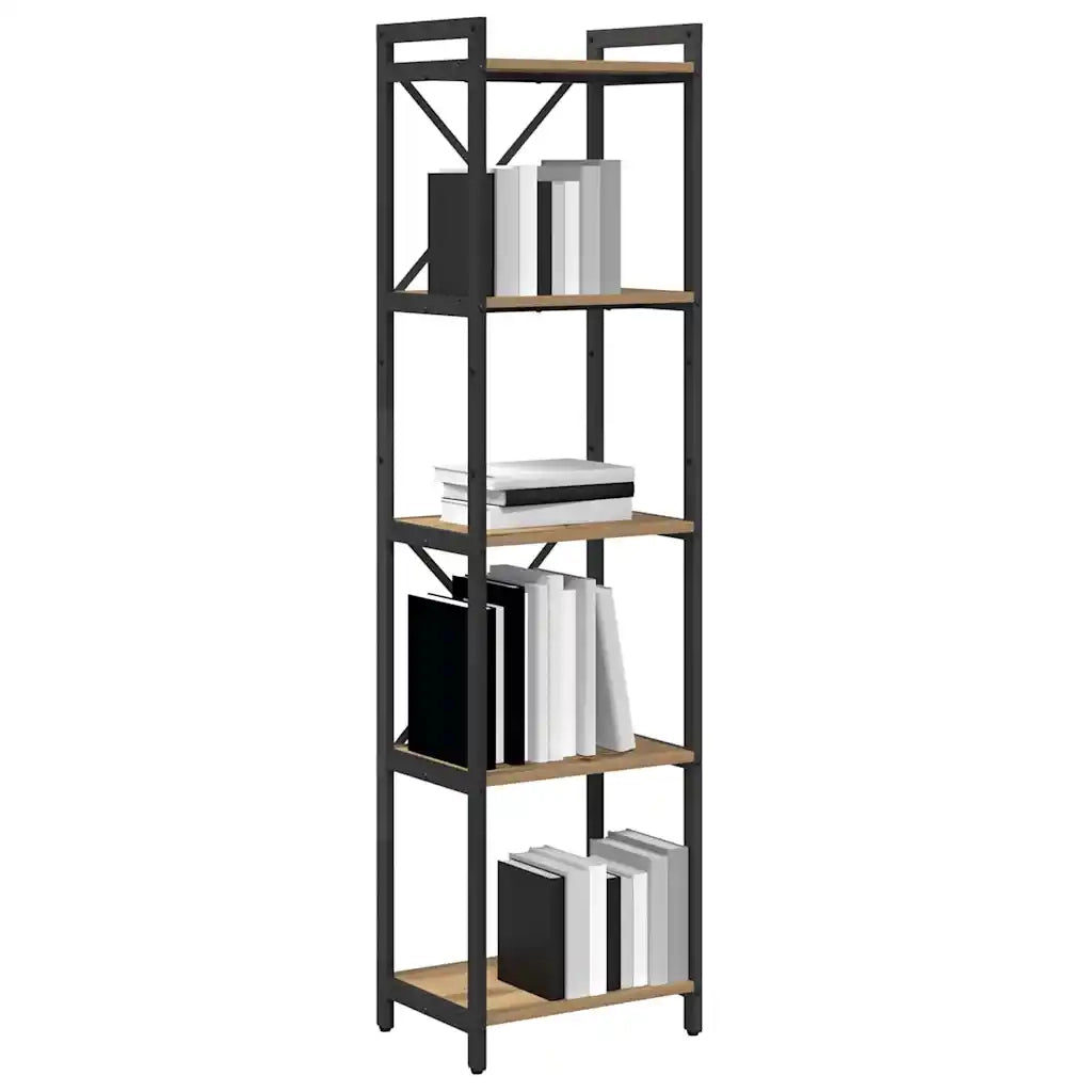 vidaXL Libreria rovere artigianale 40 x 30 x 153 cm Legno multistrato