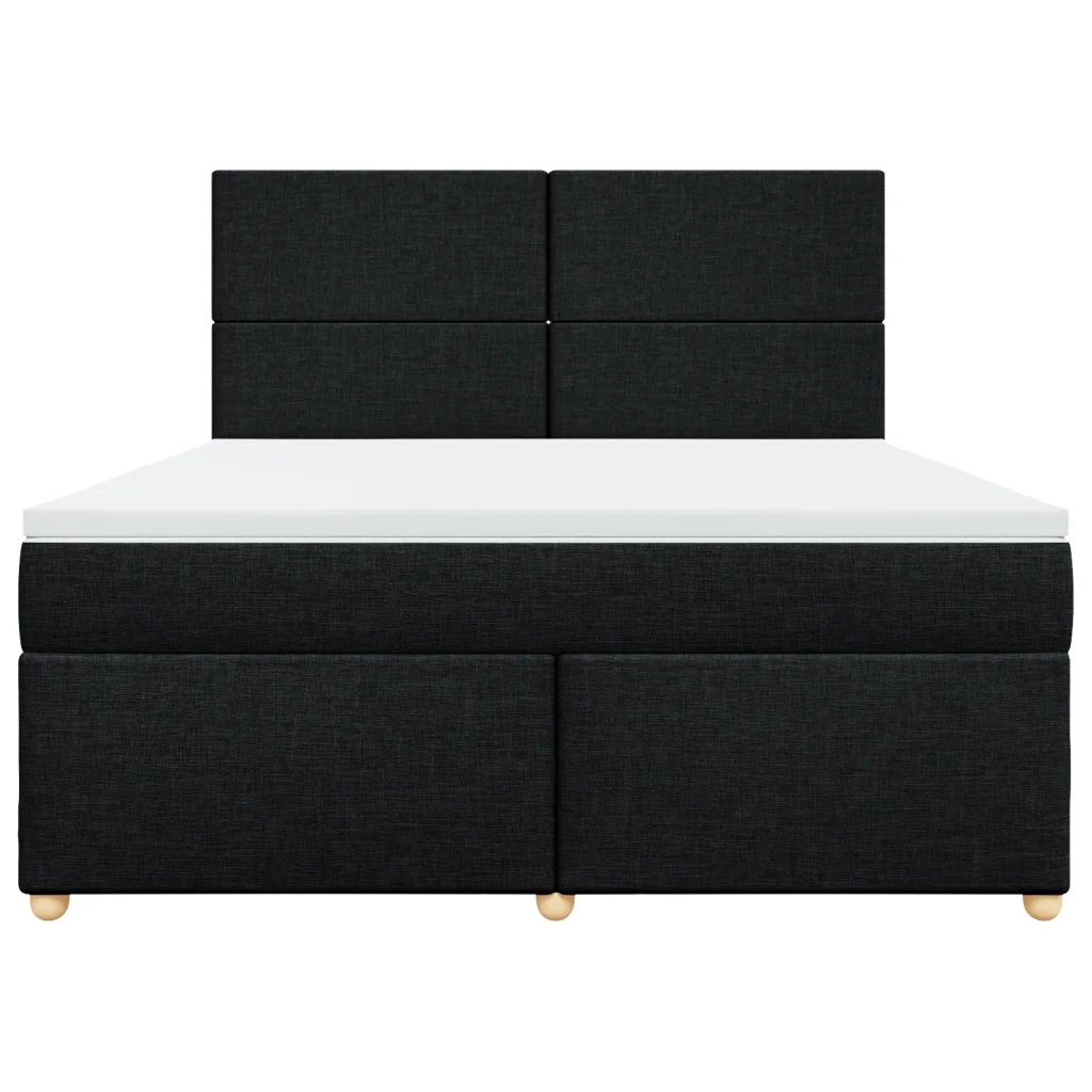 Giroletto a Molle con Materasso Nero 180x200 cm in Tessuto