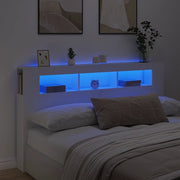 Testiera LED-Testata con Luci LED Bianca 180x18,5x103,5 cm Legno Multistrato