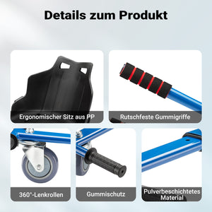 Sedile per hoverboard max 120 kg blu, ergonomico, regolabile, per scooter elettrico autobilanciato