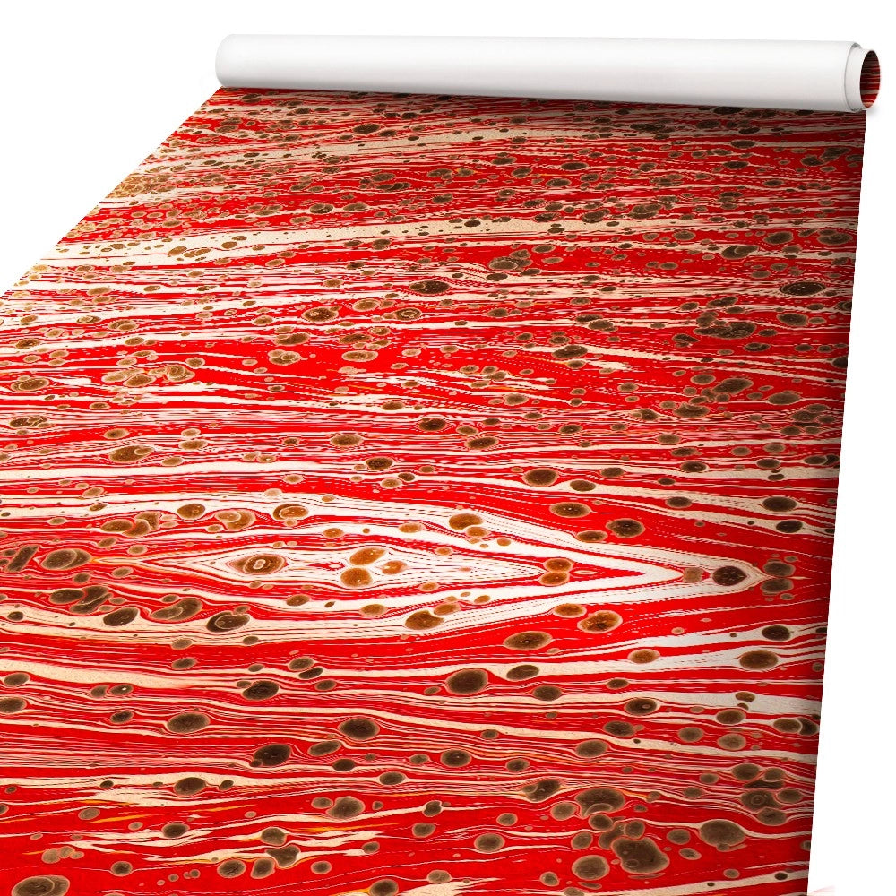 MARBLED PAPER - RED - Pellicola adesiva in PVC finitura opaca Misura: 100x200 cm