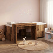 Letto alto per bambini con scrivania Legno antico