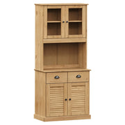 Buffet credenza cassettiera armadio mobile contenitore organizer cucina soggiorno salotto alto 78 x 40 x 175 cm legno di pino massiccio marrone 02_0035658