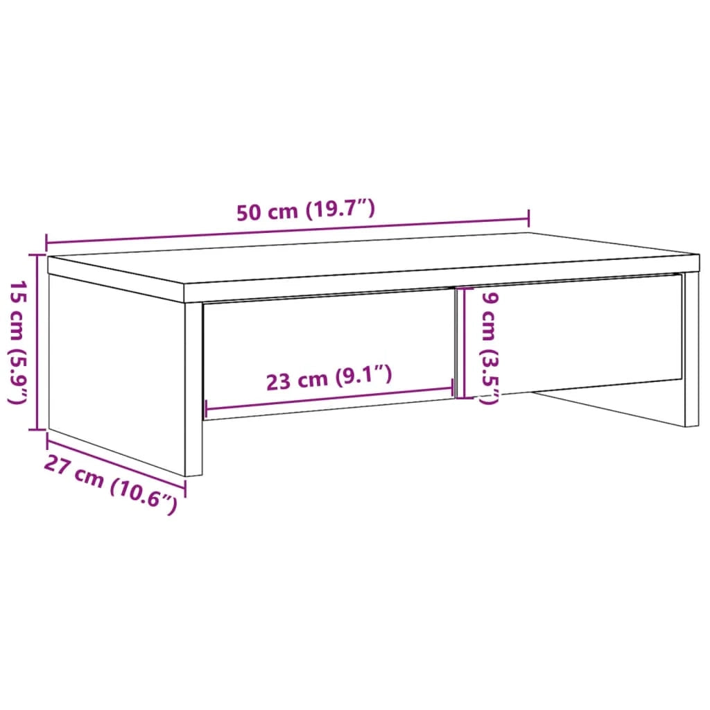 Supporto per monitor mobile da scrivania con cassetti legno ingegnerizzato marrone 02_0044936