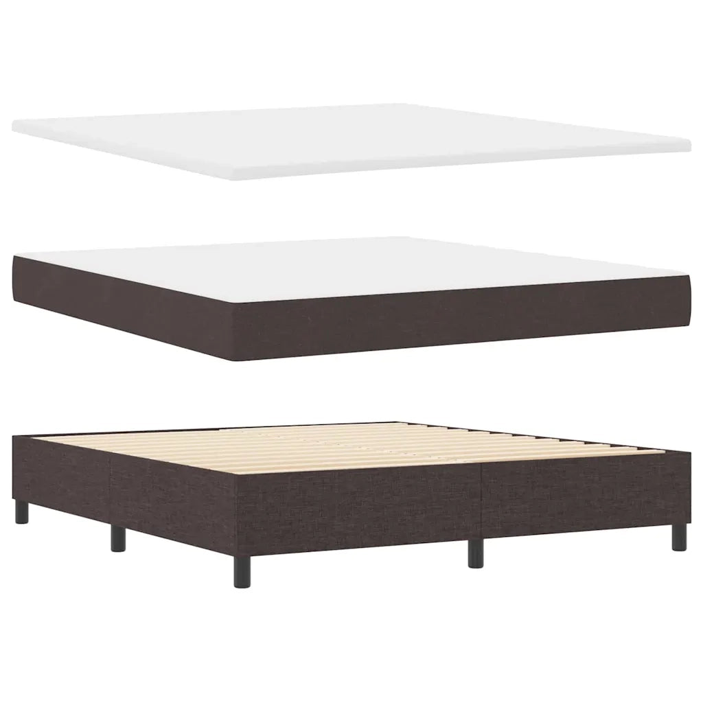 Letto a molle con materasso Marrone Scuro 200 x 180 cm Tessuto 3341661
