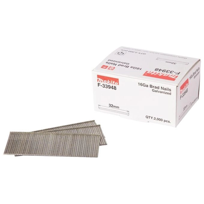 Makita F-33948 Chiodi Brad Galvanizzati 16Ga 1.6x32mm 2000 pz per AF600 GF600 DBN600