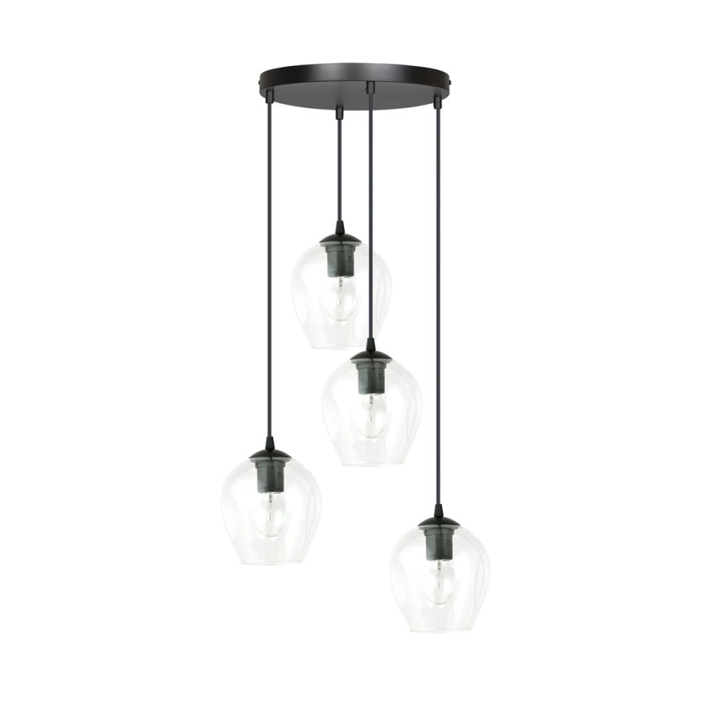 Lampada a sospensione ISTAR in metallo nero e vetro