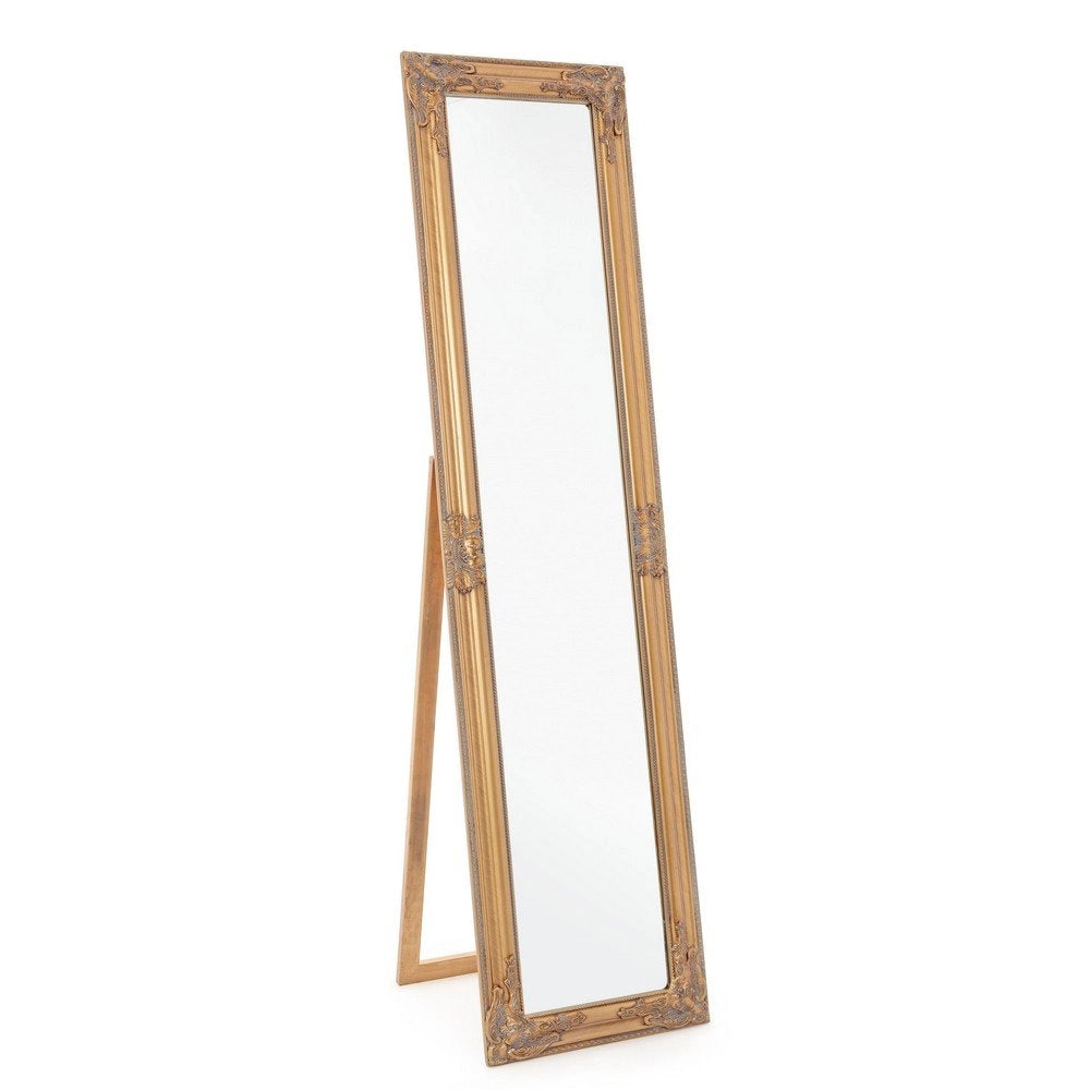 Specchio da Terra Legno Oro Classico da Interno 40x160 - HALL