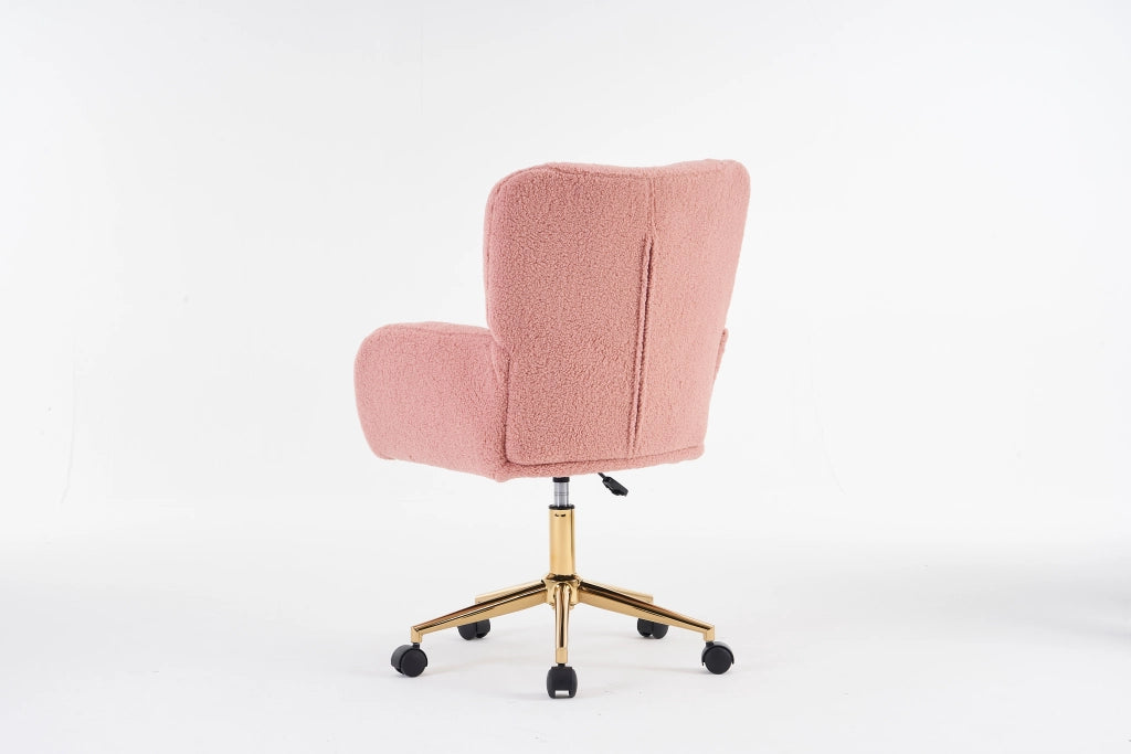 SEDIA Girevole Regolabile 64x62x92,5 cm Teddy Rosa con base oro