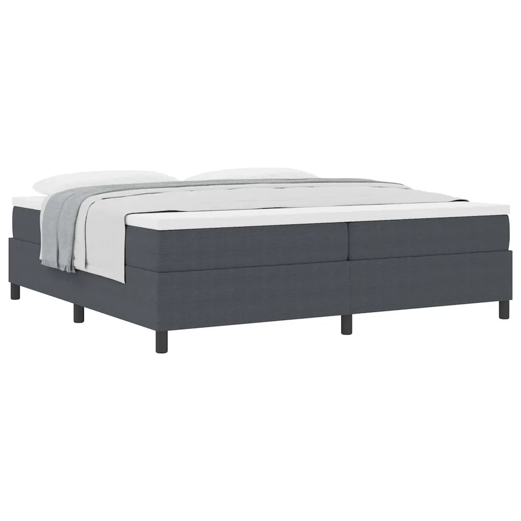 Letto a molle Grigio Scuro e Bianco 200 x 200 cm 3337483