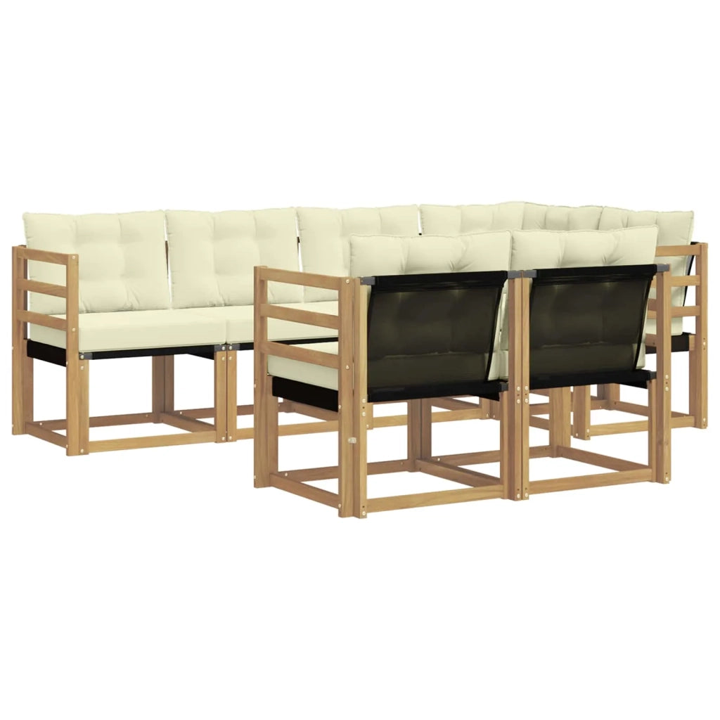 Set di divani da esterno con cuscino 7 pcs Bianco e Crema 3389560