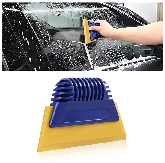 Schrappatrice per finestre con manico antiscivolo - Strumento per rimuovere la pellicola di protezione - Schiacciasassi flessibili 13x8x0,7 cm - Strumento per rimuovere la pellicola di protezione per finestre