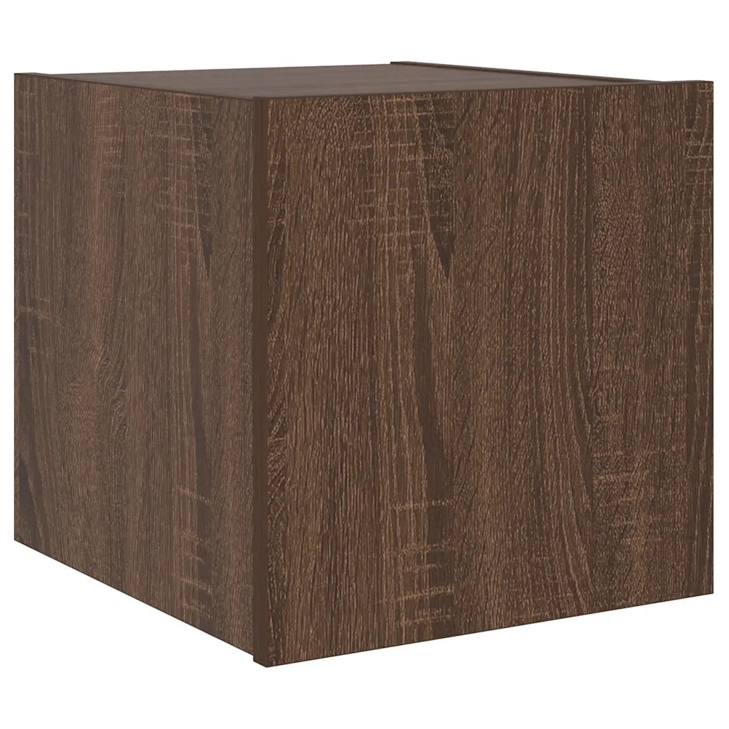 Mobili TV a Parete con Luci LED 2pz Rovere Marrone 30,5x35x30cm 837231
