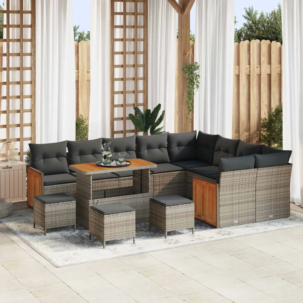Set Divano da Giardino con cuscino 13 pcs Grigio 3363223