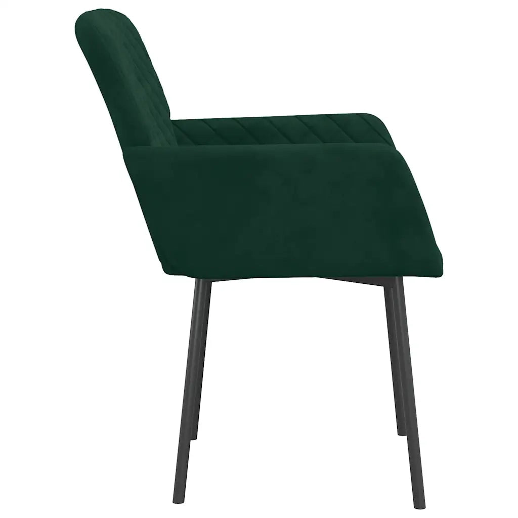 Sedie da Pranzo 2 pz | Sedie da cucina Verde Scuro in Velluto