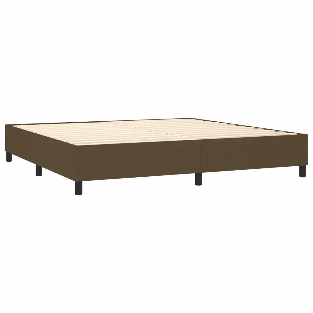 Giroletto a Molle con Materasso Marrone Scuro 200x200cm Tessuto 3127992