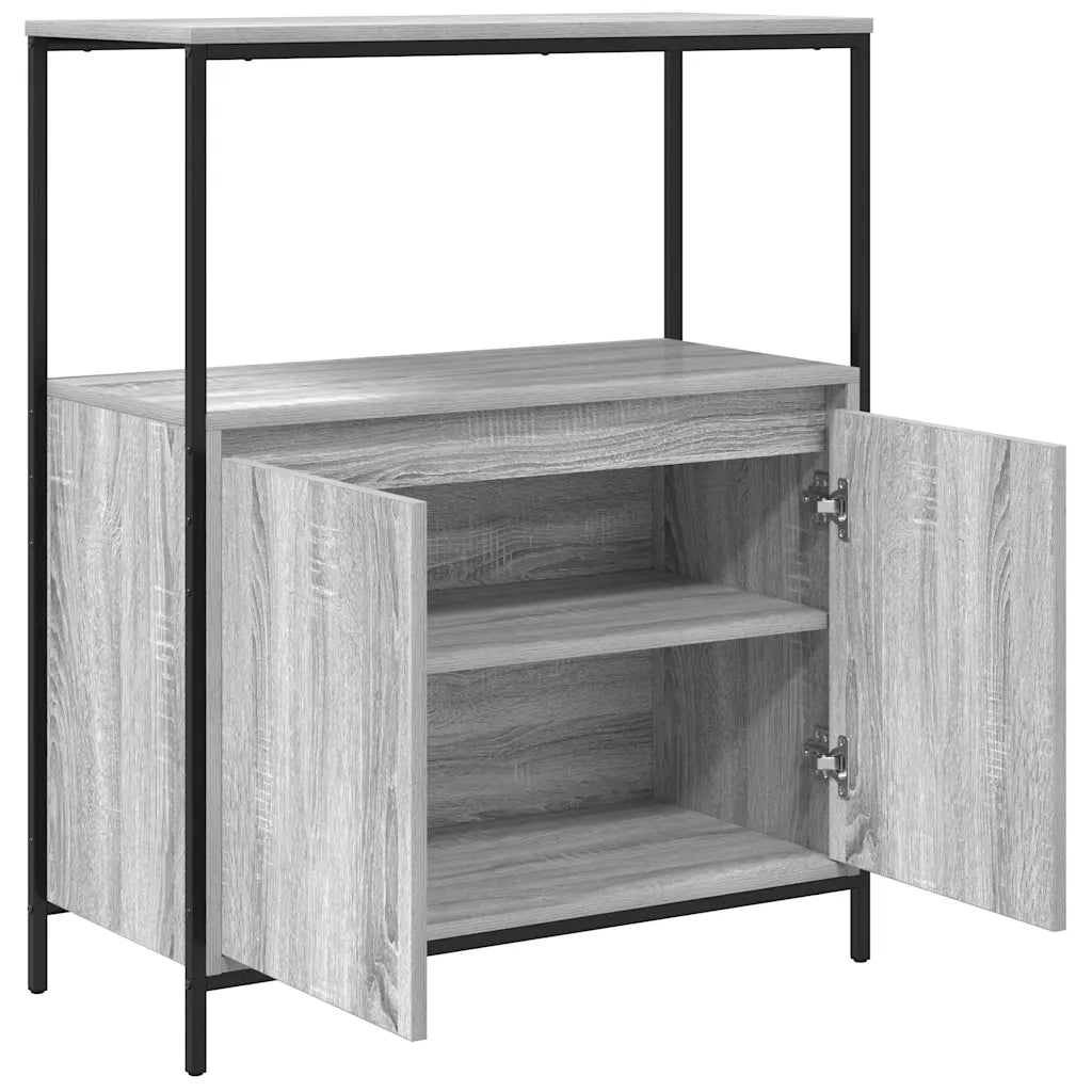 vidaXL Mobile da Bagno con Ripiani Grigio Sonoma 76,5x35x95 cm