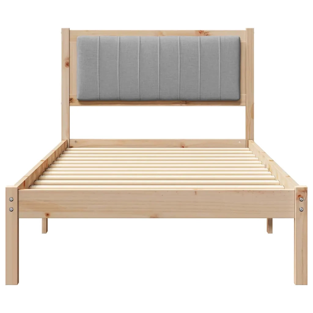 Letto con Testiera Rivestita Grigio chiaro 90 x 190 cm