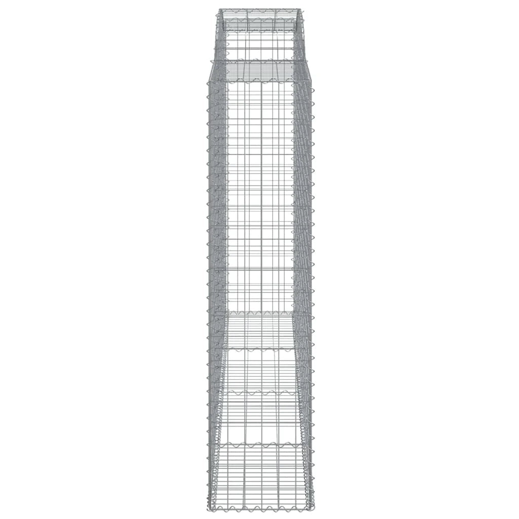 Set di 4 gabbioni ad arco per recinzione gabbia o muro di contenimento 300 x 50 x 200/220 cm ferro zincato argento 02_0041469
