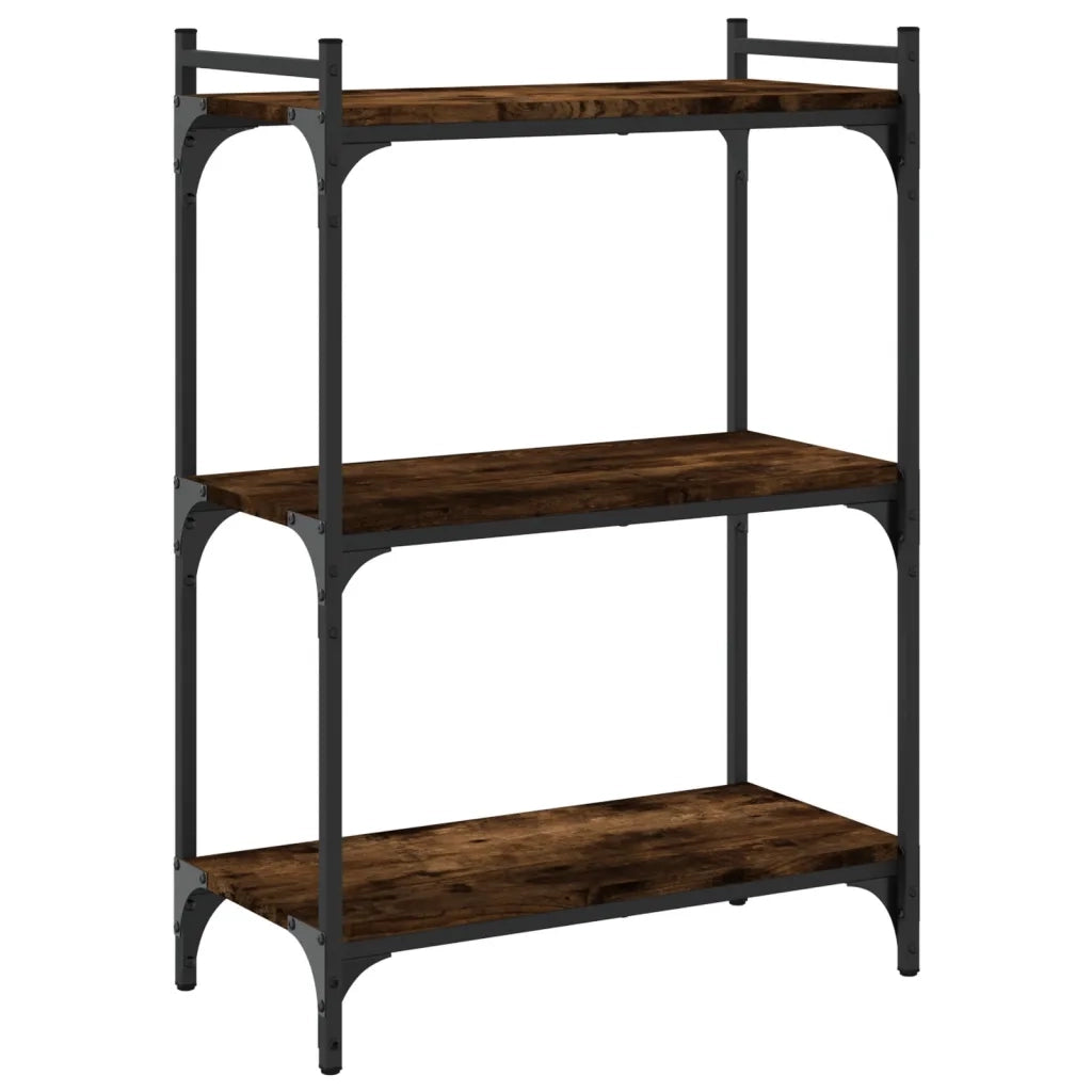 Libreria a 3 Ripiani Rovere Fumo 60x30x86 cm Legno Multistrato 837649
